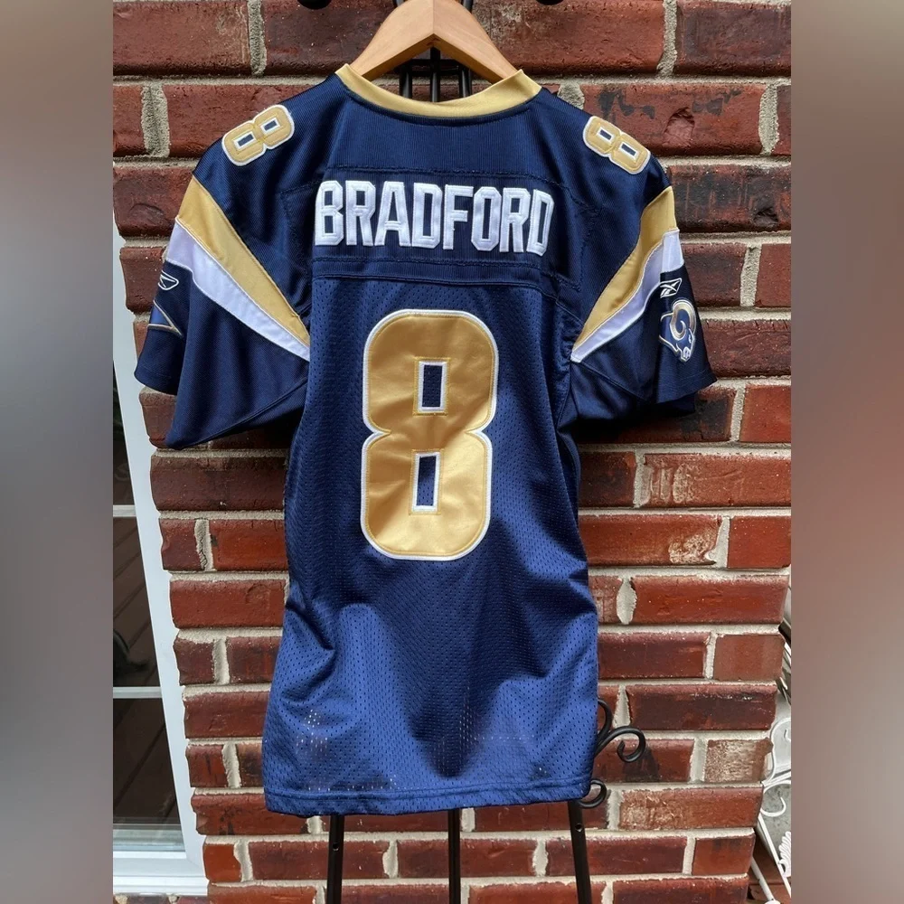 Reebok Navy and Gold NFL Jersey #8 Bradford